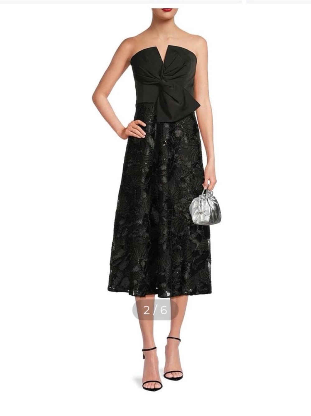 Aidan Mattox Strapless Embellished Midi Dress